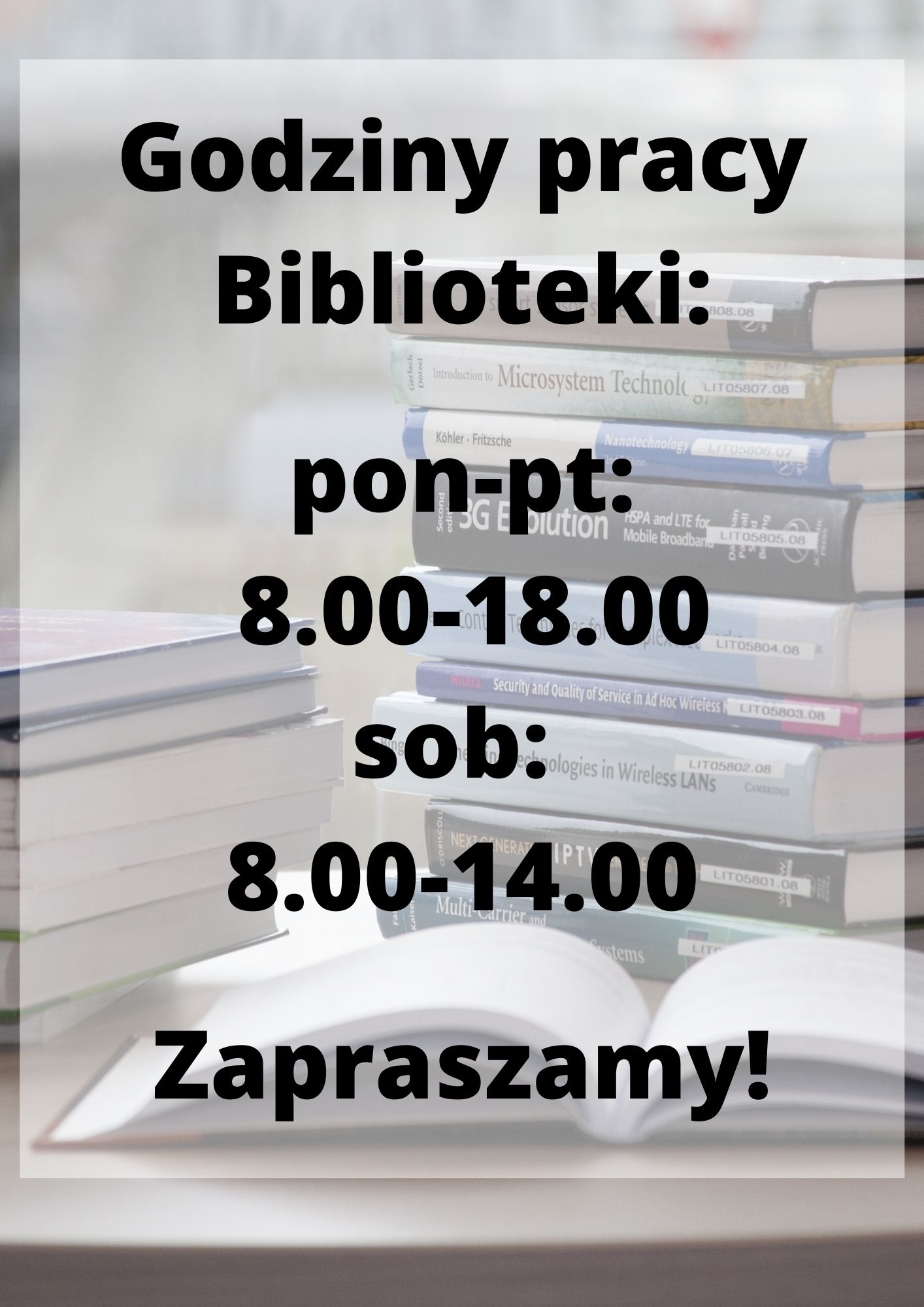 Zmiana godzin pracy biblioteki